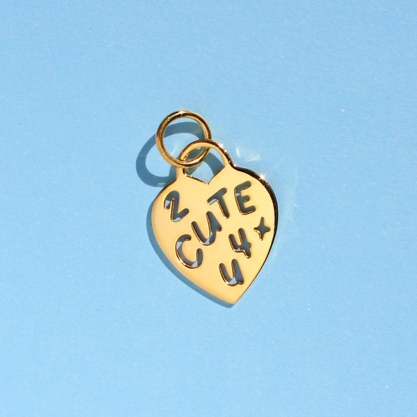 2 CUTE 4 U heart tag necklace