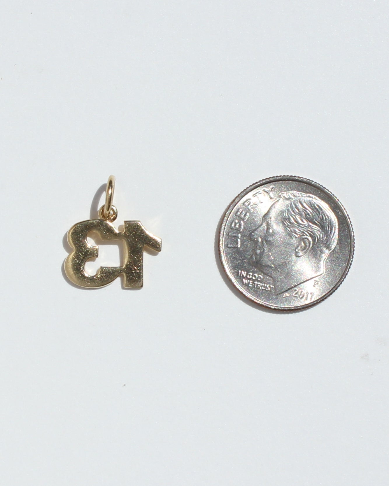 lucky 13 vtg 14kt gold charm