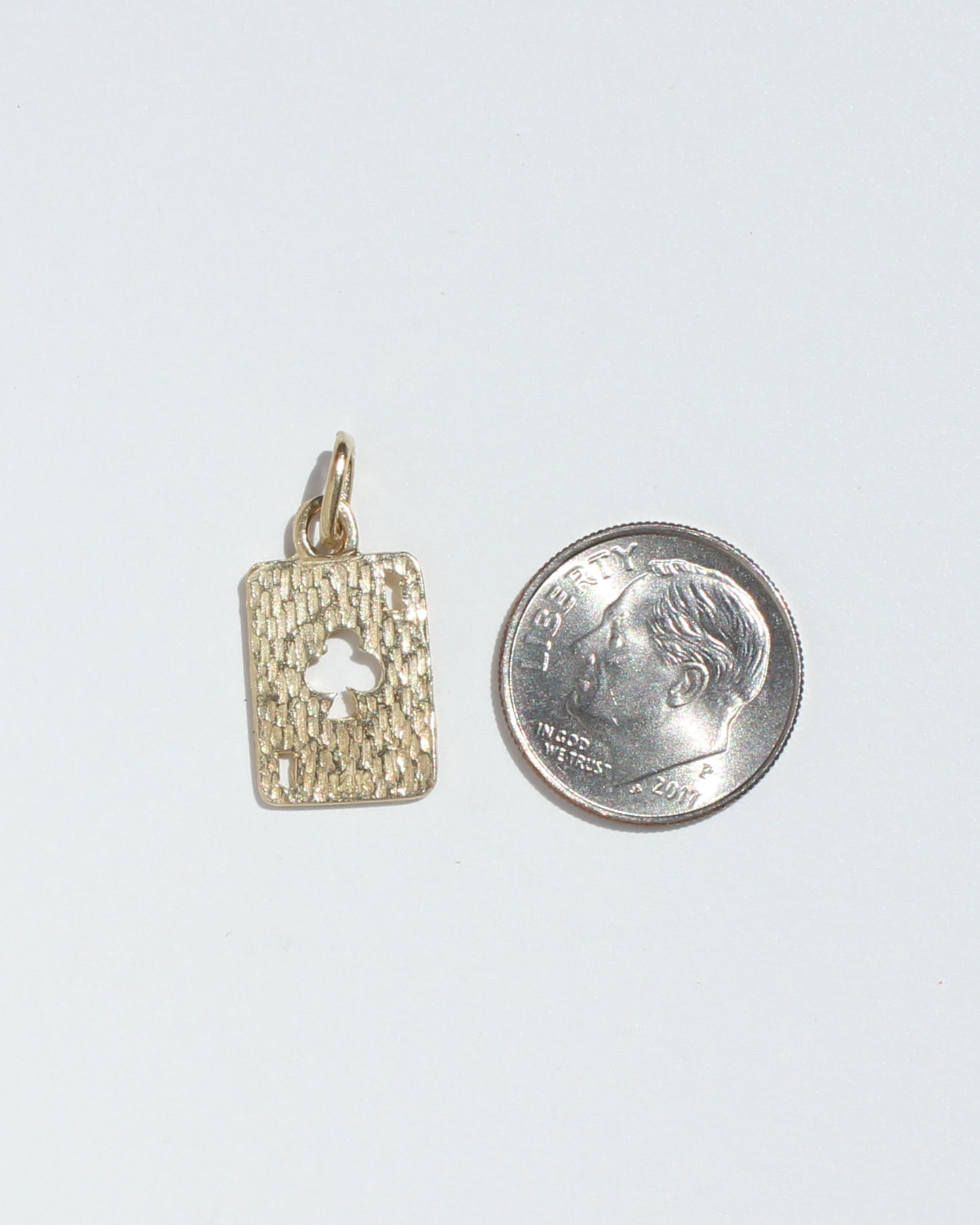 1 of clubs playing card vtg 14kt gold charm