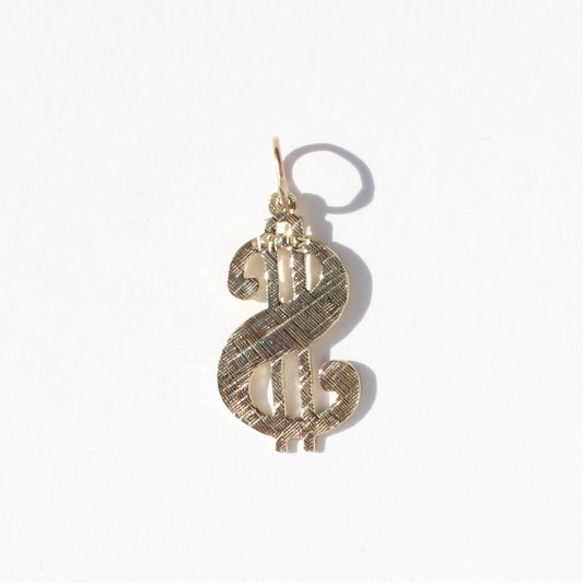 dollar $ign VTG 14kt gold charm