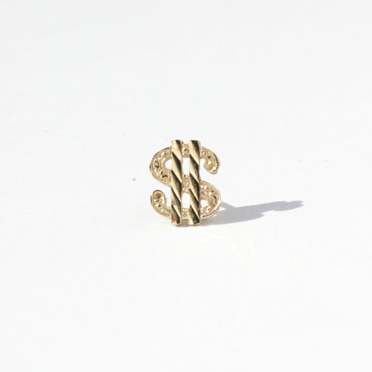 dollar $ign preloved 10kt gold stud earring