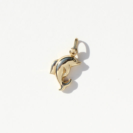 dolphin puffy VTG 10 kt gold charm