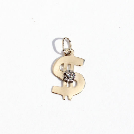 dollar $ign VTG 14kt gold charm with stone