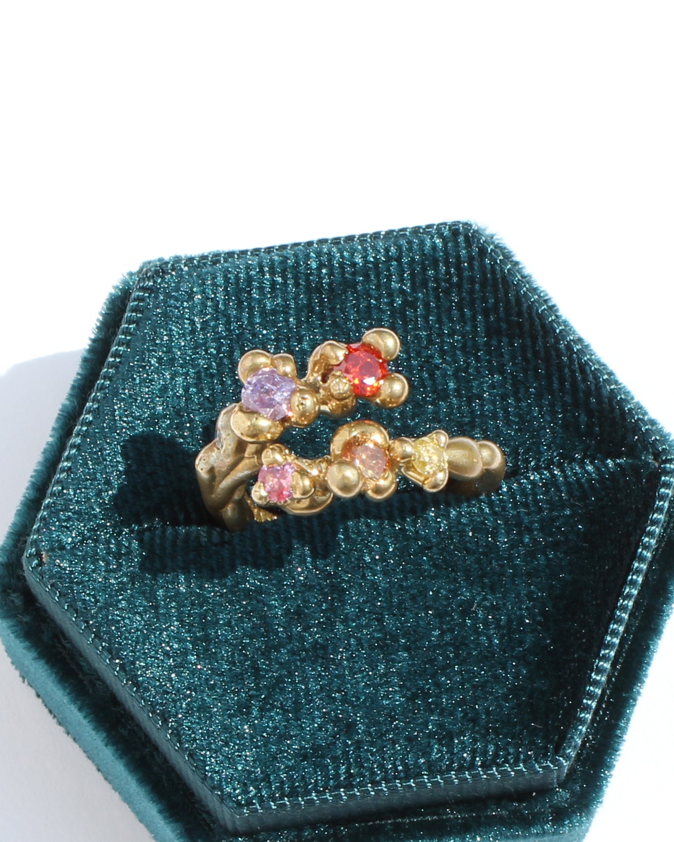 Starbursts (With Floral Notes) split band ring