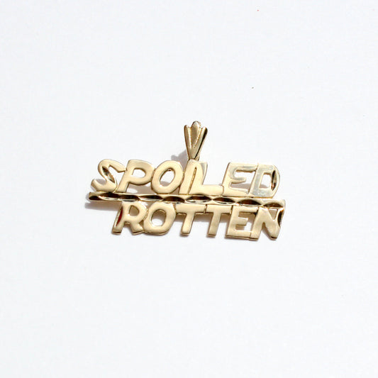 Spoiled Rotten vtg 14kt gold charm