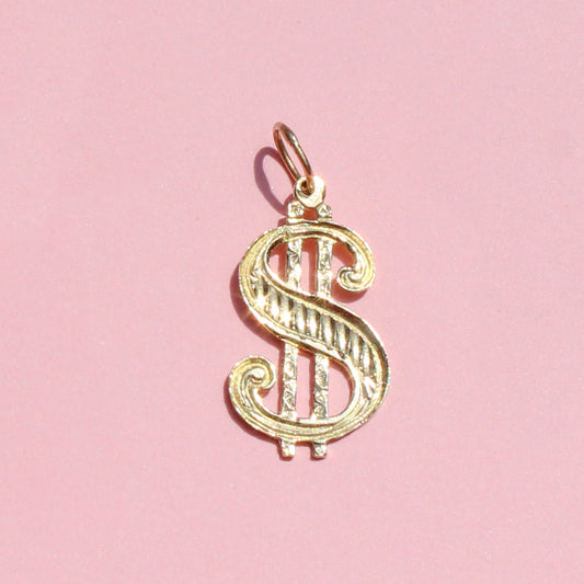 dollar $ign VTG 14kt gold charm