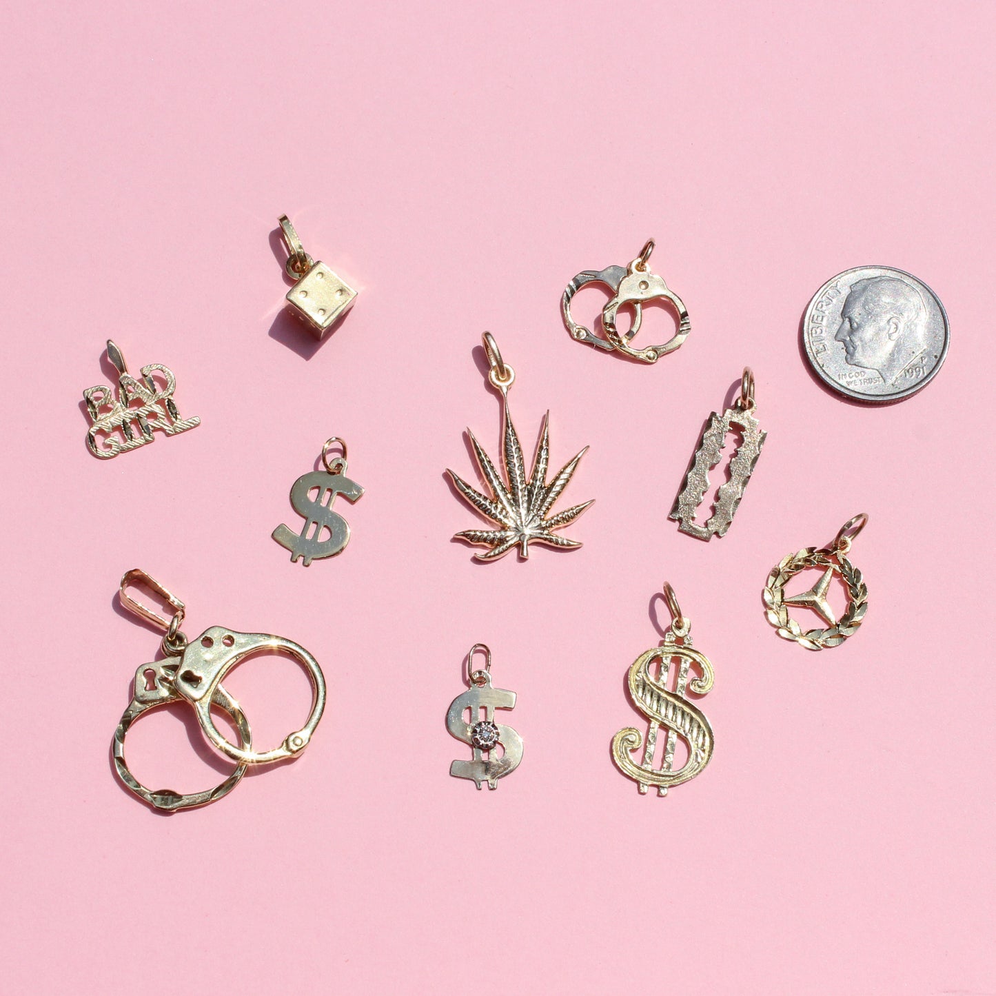 Bad Girl VTG 14kt gold charm