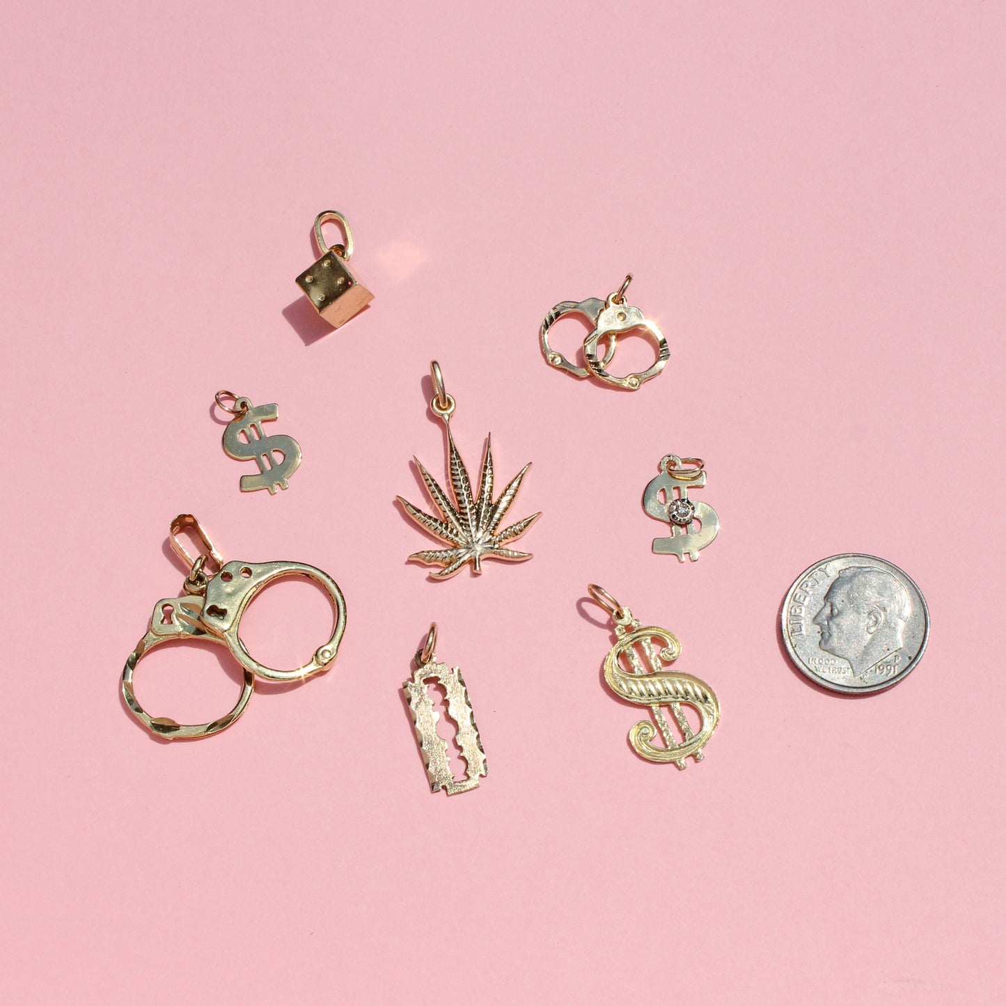 dollar $ign VTG 14kt gold charm