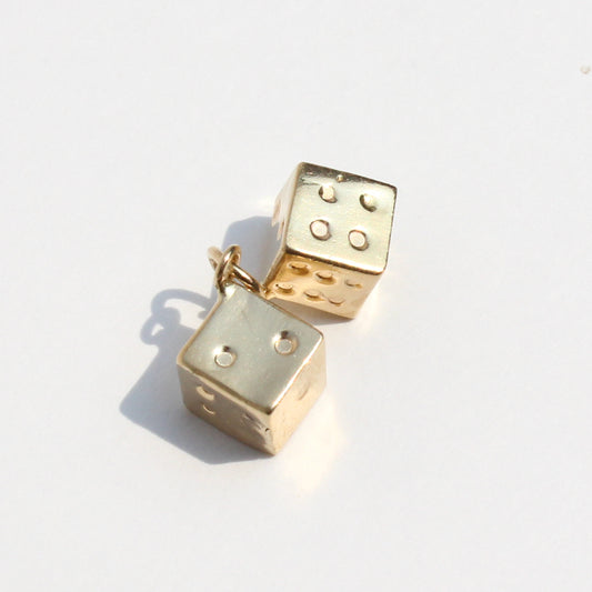 dice VTG 14kt gold charm
