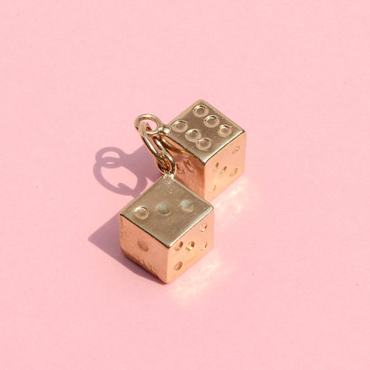 dice VTG 14kt gold charm