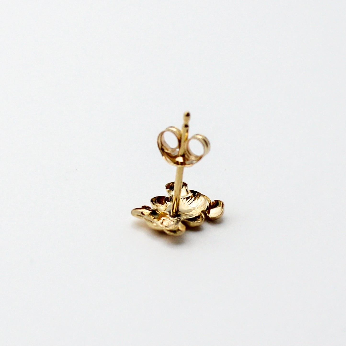 teddy bear vtg 14kt gold stud earring