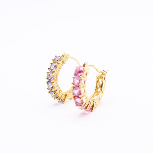 perfectly mismatched VTG 14kt gold hoop earrings