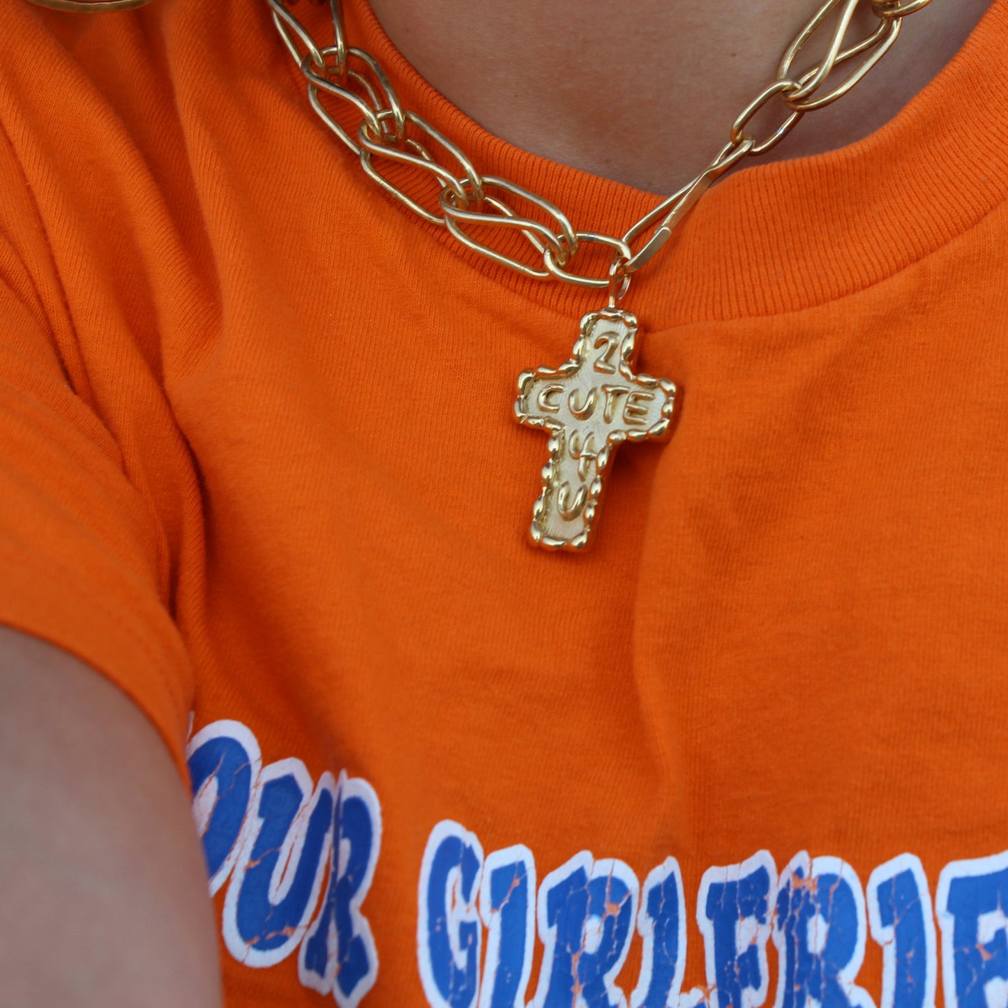 2 Cute 4 U brass pendant (RTS)