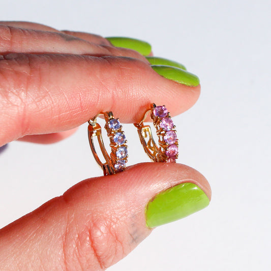 perfectly mismatched VTG 14kt gold hoop earrings