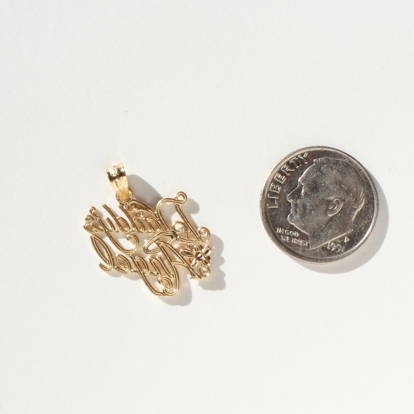 Daddy's Angel 14kt vtg gold charm