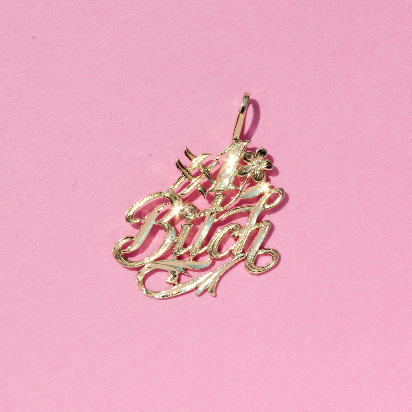 #1 Bitch VTG 14K gold pendant