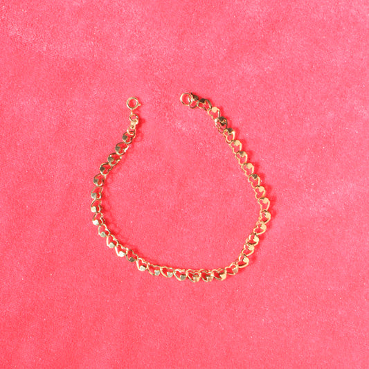 vtg 14kt gold heart chain bracelet