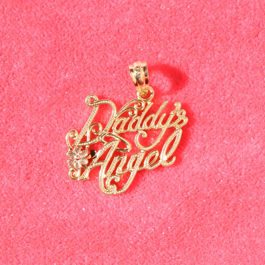 Daddy's Angel 14kt vtg gold charm