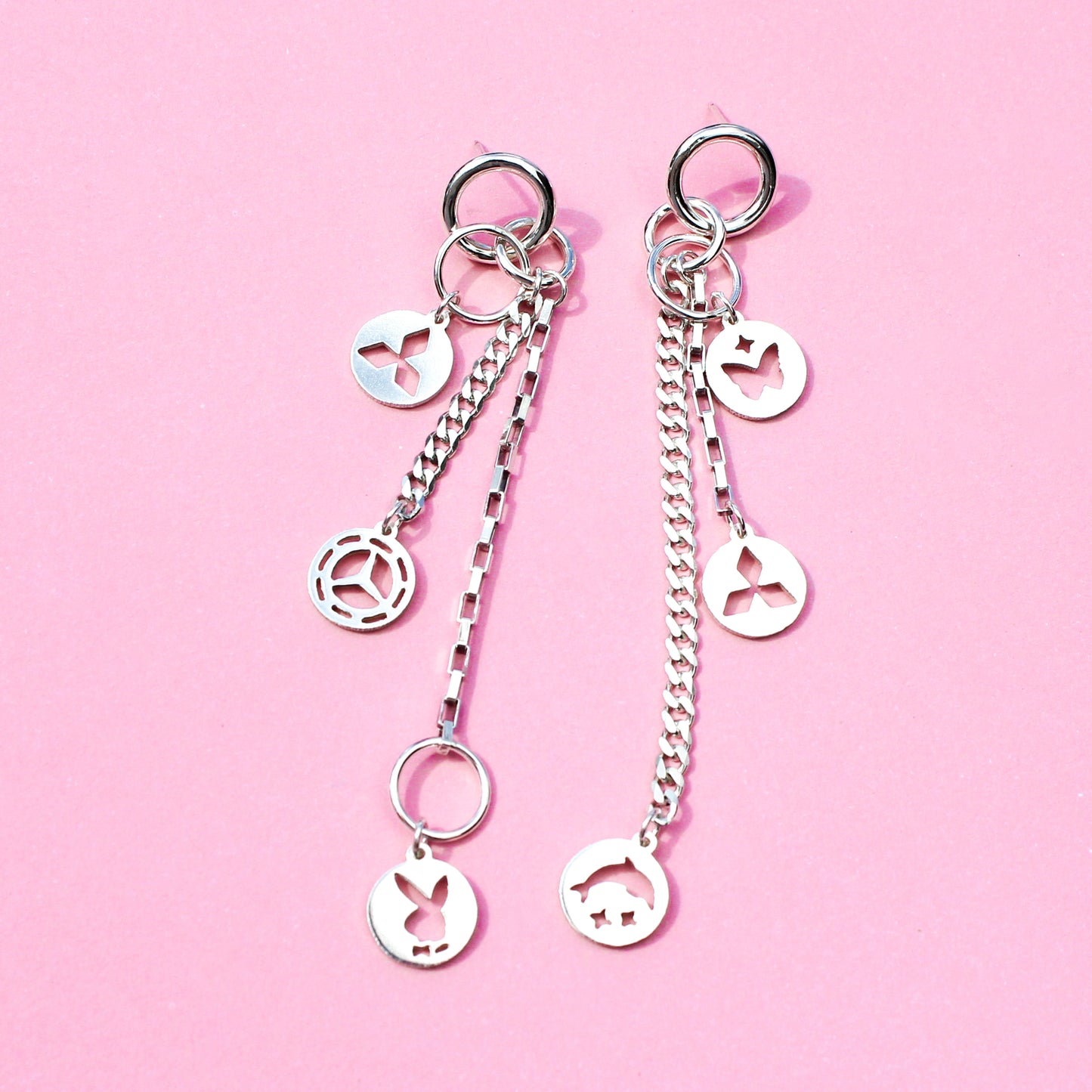 silver e pill dangle earrings (1 of 1)