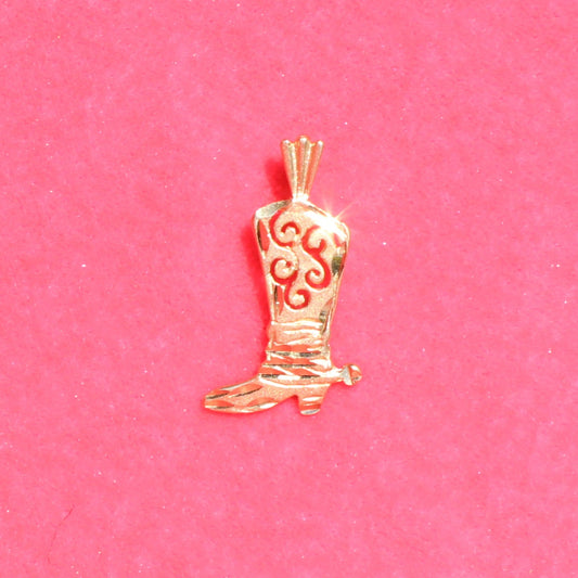 cowboy boot vtg 14kt gold charm