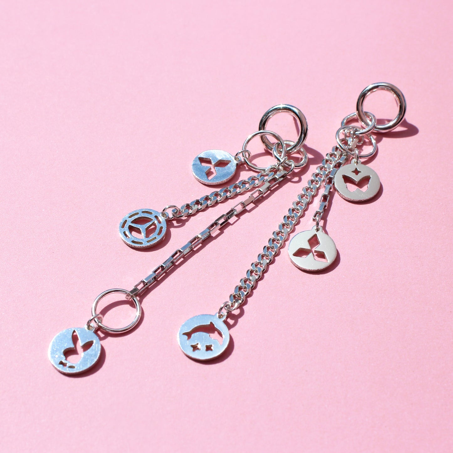 silver e pill dangle earrings (1 of 1)
