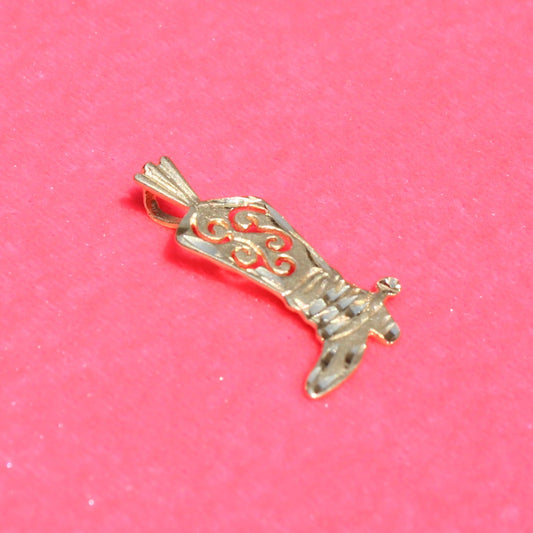 cowboy boot vtg 14kt gold charm