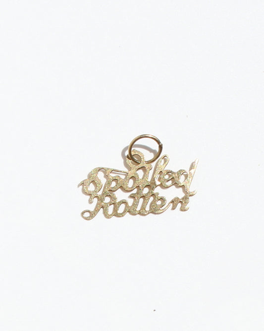 Spoiled Rotten vtg 14kt gold micro charm