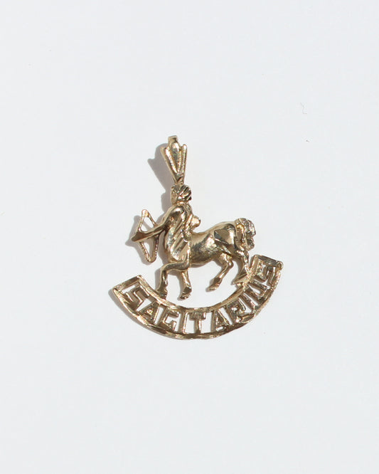 Sagitarius vtg 14kt gold pendant