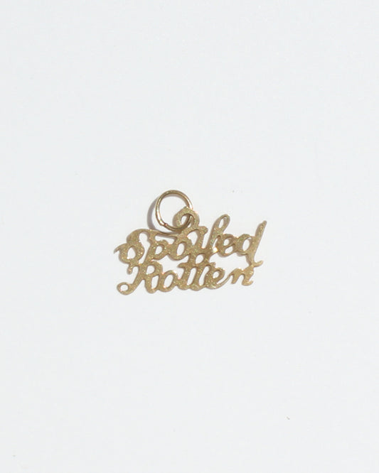 Spoiled Rotten vtg 14kt gold micro charm