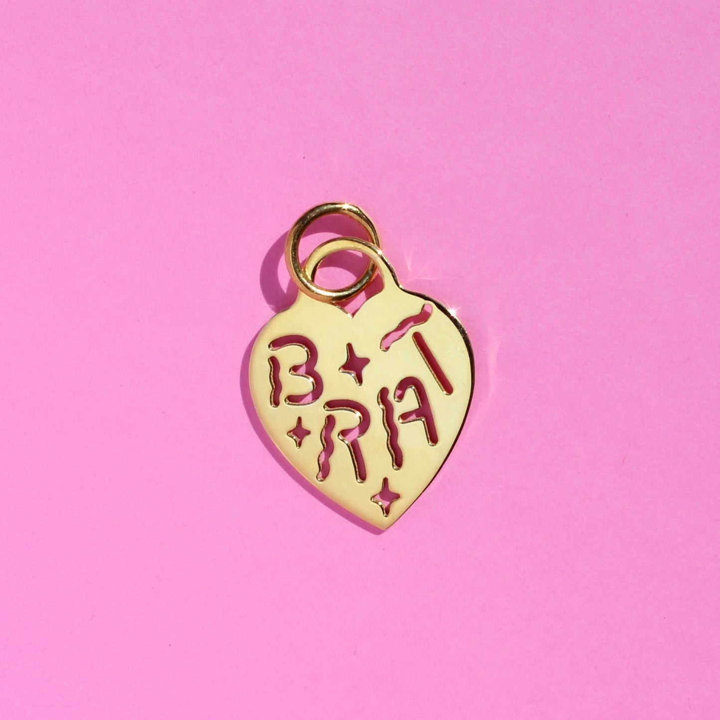 BRAT heart tag necklace