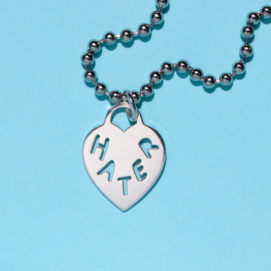 HATER heart tag necklace