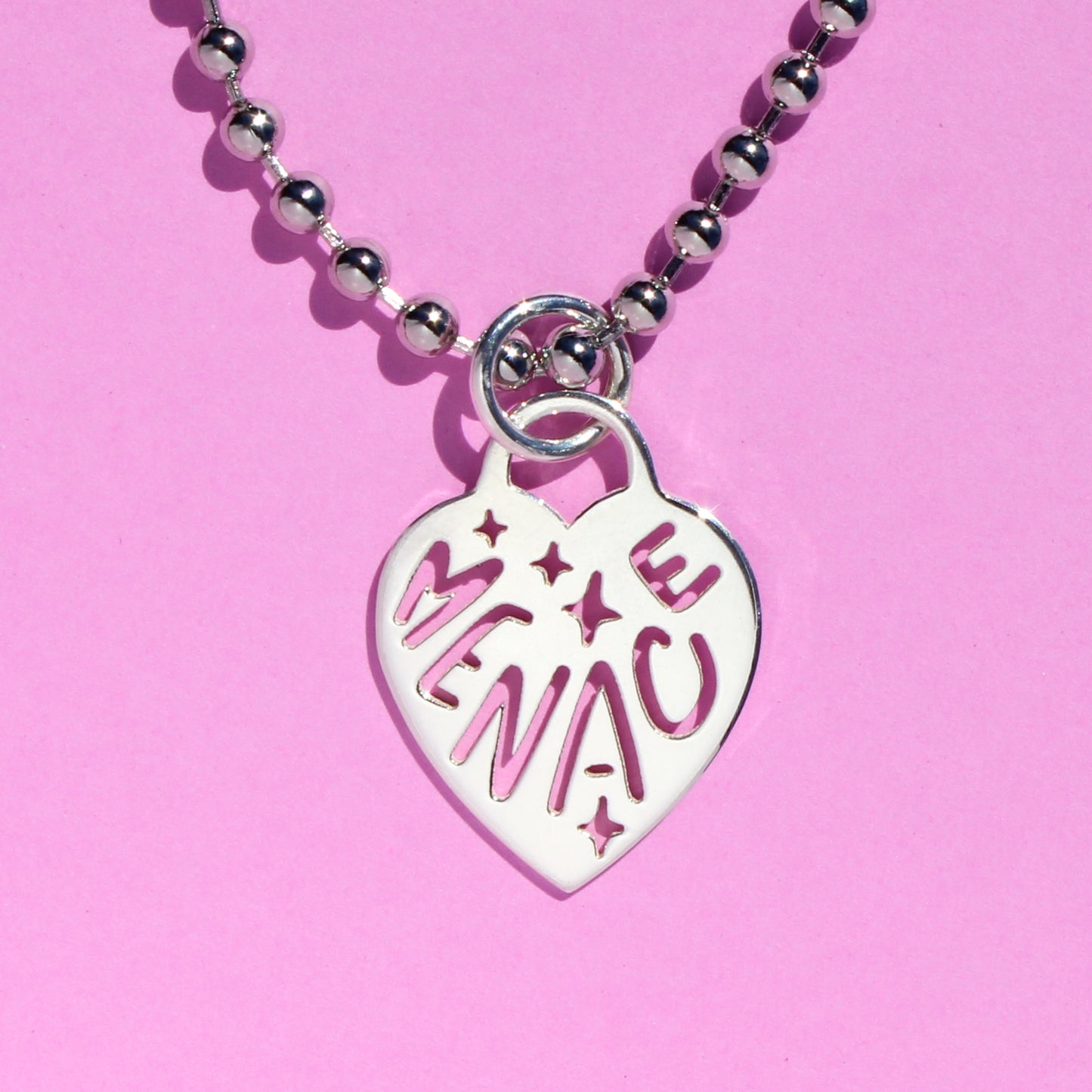 MENACE heart tag necklace