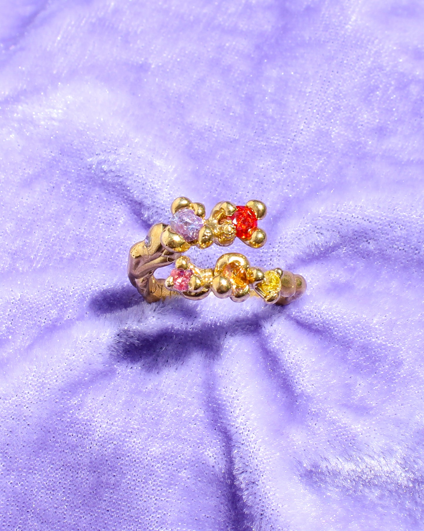 Starbursts (With Floral Notes) split band ring