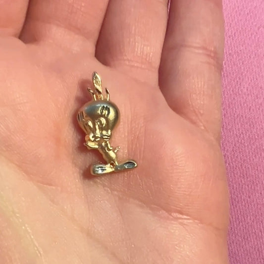 Tweety vtg 14kt gold charm