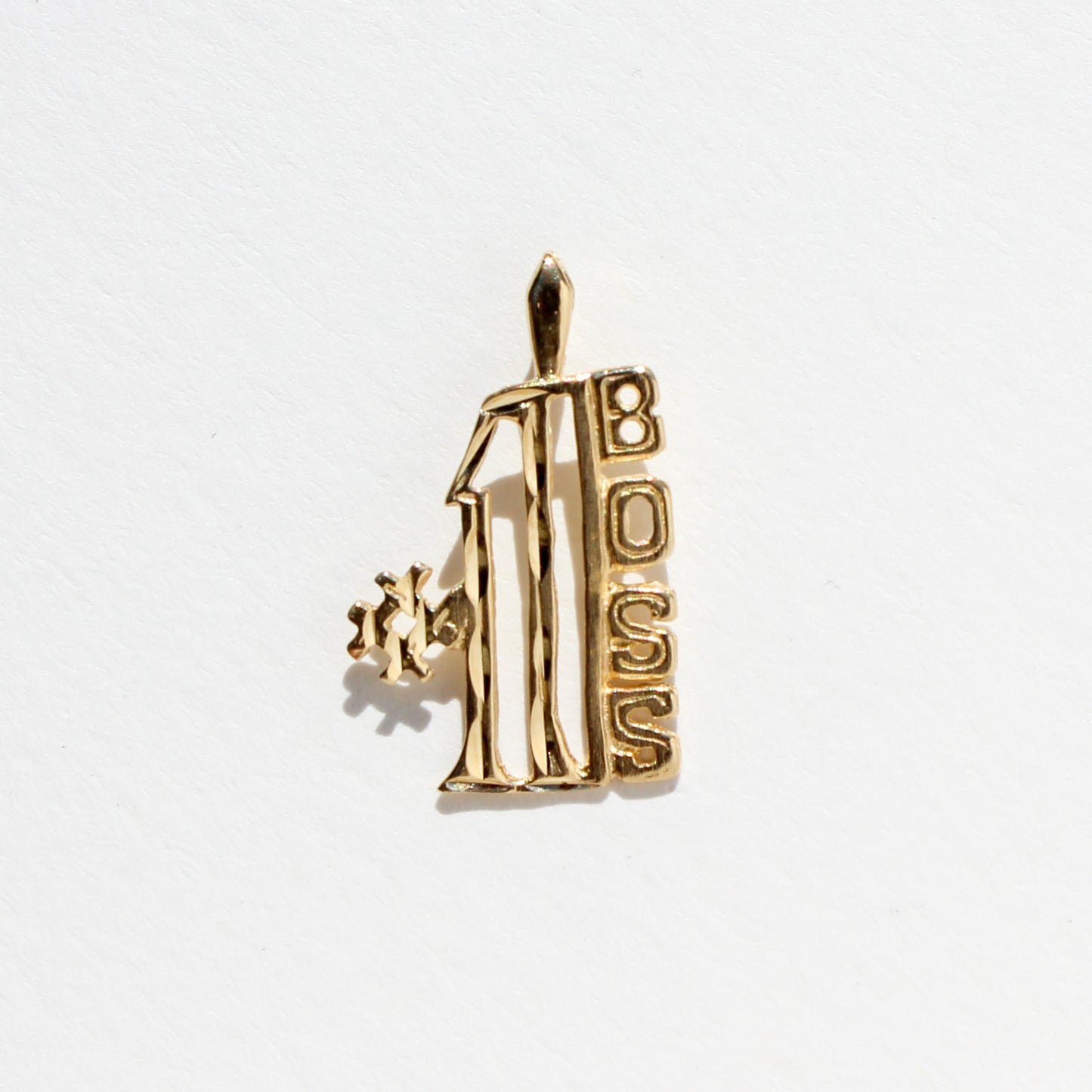 #1 Boss VTG 14K gold pendant