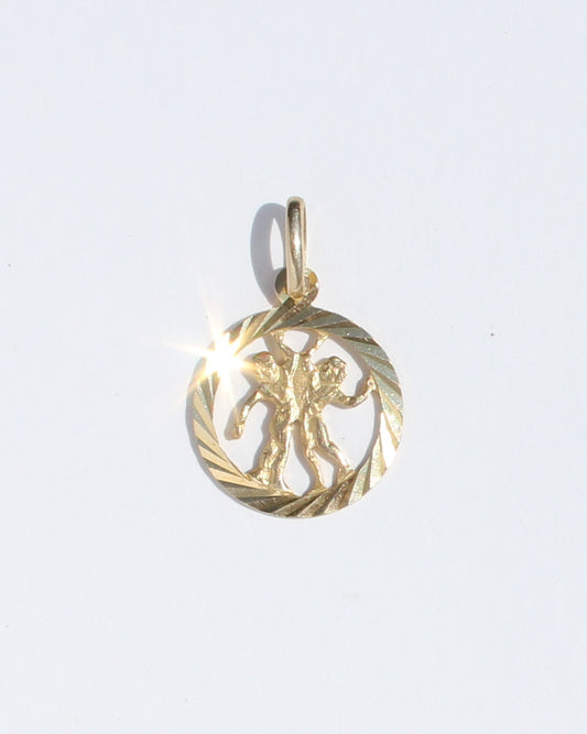 Gemini vtg 14kt gold charm