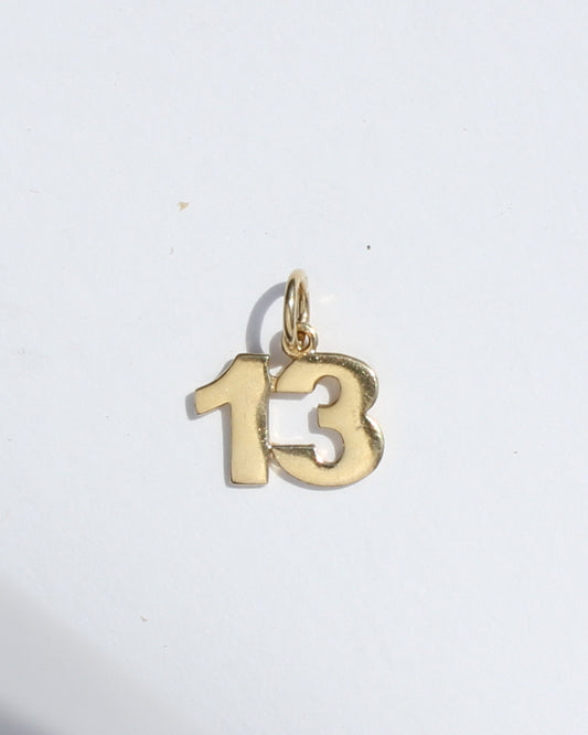 lucky 13 vtg 14kt gold charm