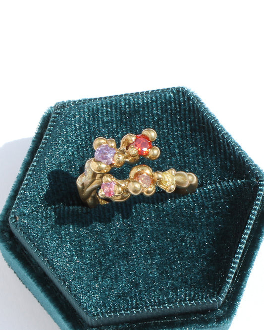 Starbursts (With Floral Notes) split band ring