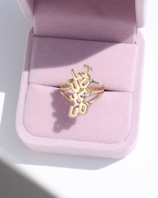 ILOVEYOU vtg 14kt gold ring