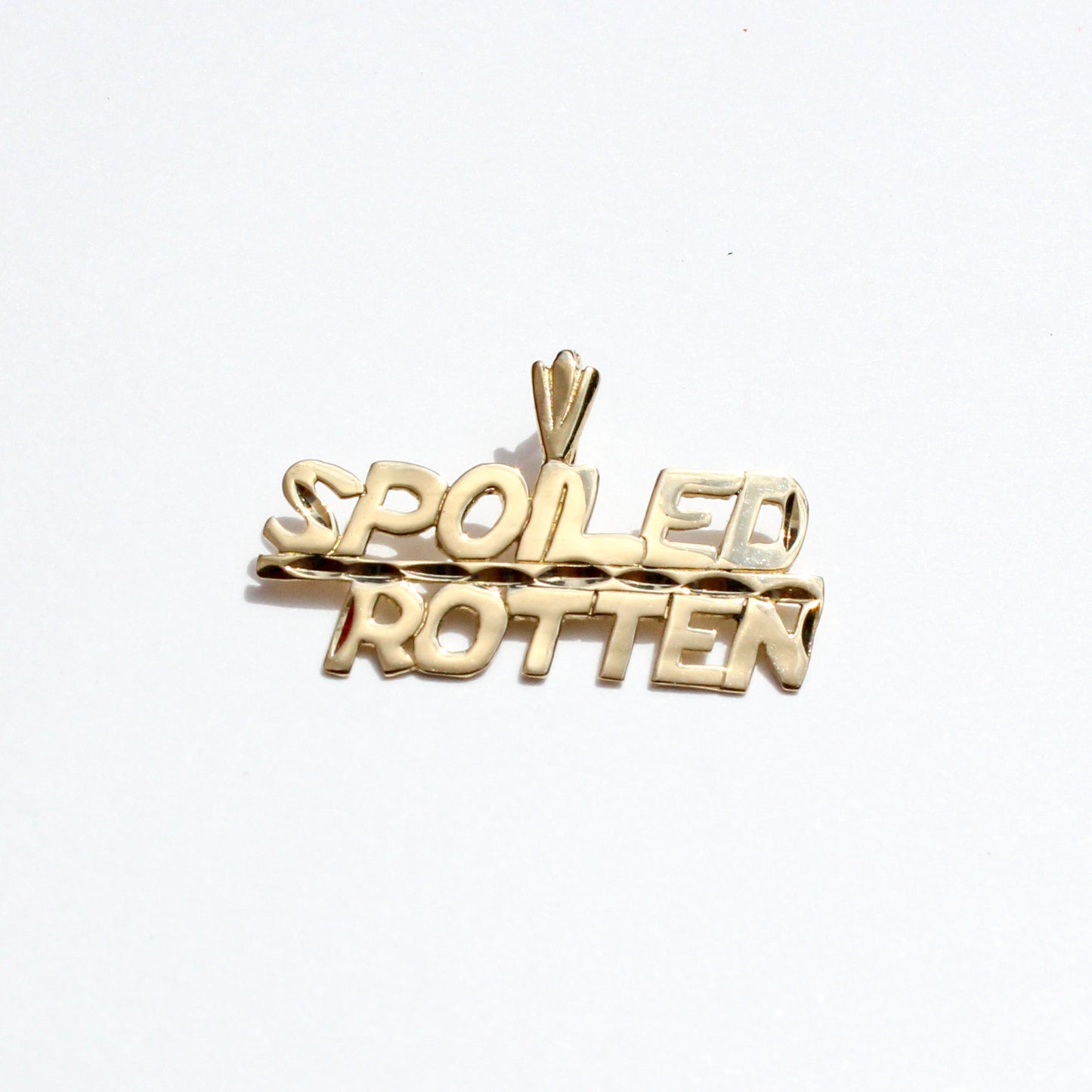 Spoiled Rotten vtg 14kt gold charm