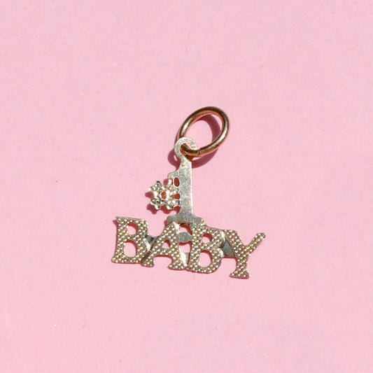 #1 Baby vtg 14kt gold charm