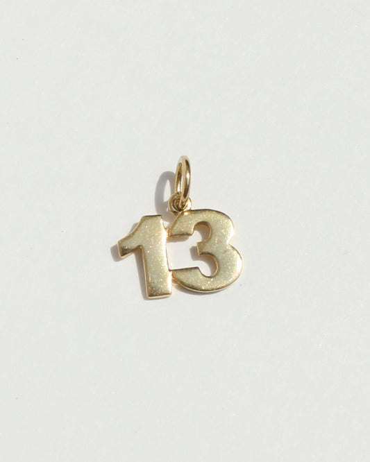 lucky 13 vtg 14kt gold charm