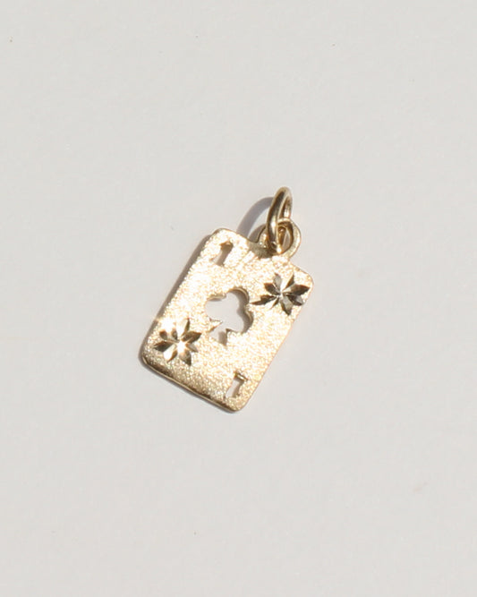 1 of clubs playing card vtg 14kt gold charm