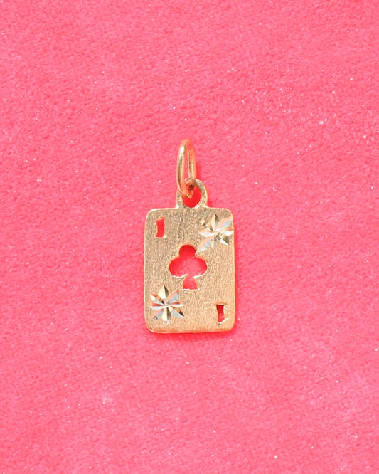 1 of clubs playing card vtg 14kt gold charm