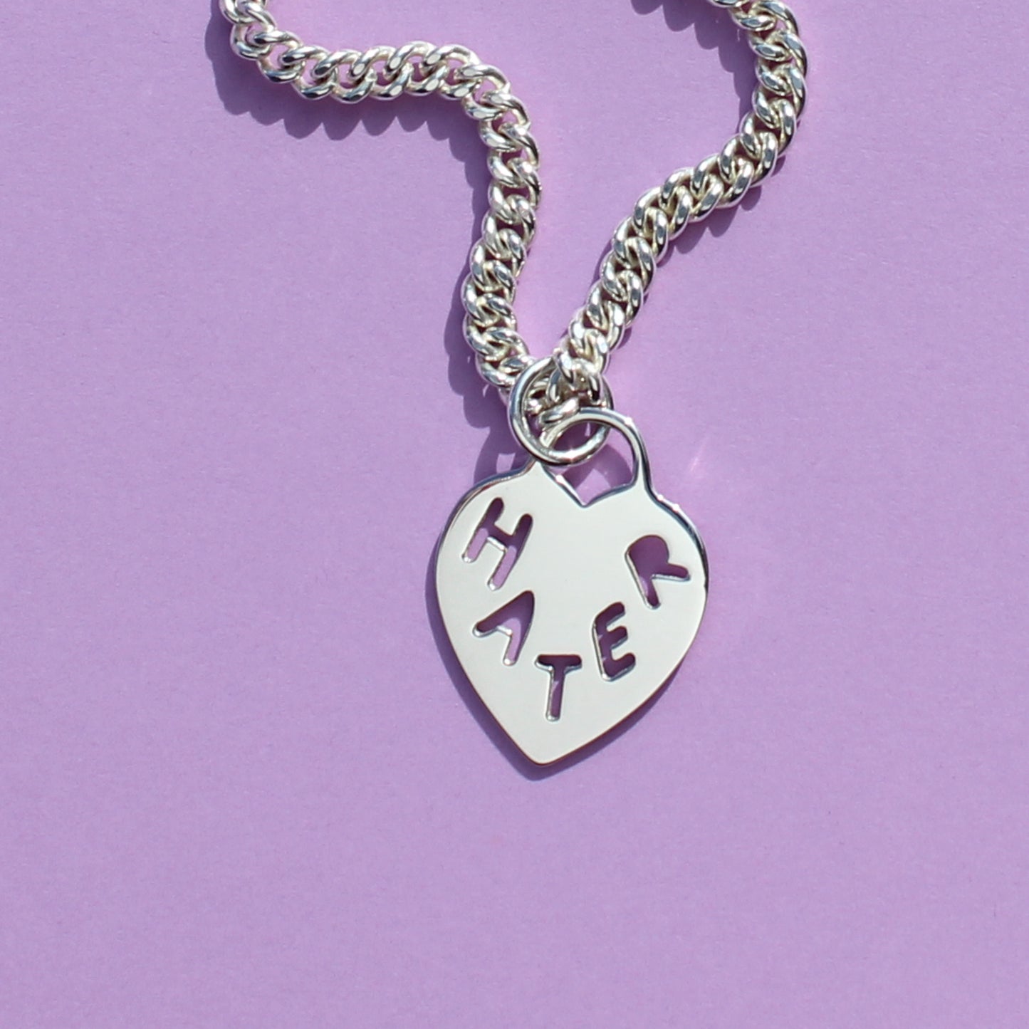 HATER heart tag necklace