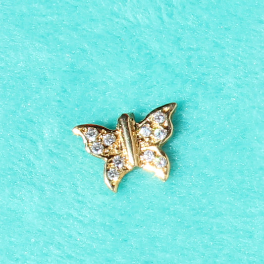 butterfly VTG 14kt gold stud earring