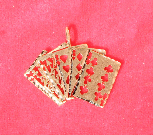 playing card vtg 14kt gold charm