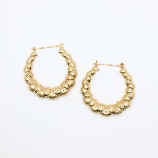 bubble hoop vtg 14kt gold earrings
