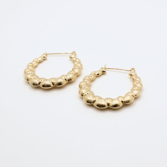 bubble hoop vtg 14kt gold earrings