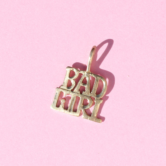 Bad Girl vtg 14kt gold charm